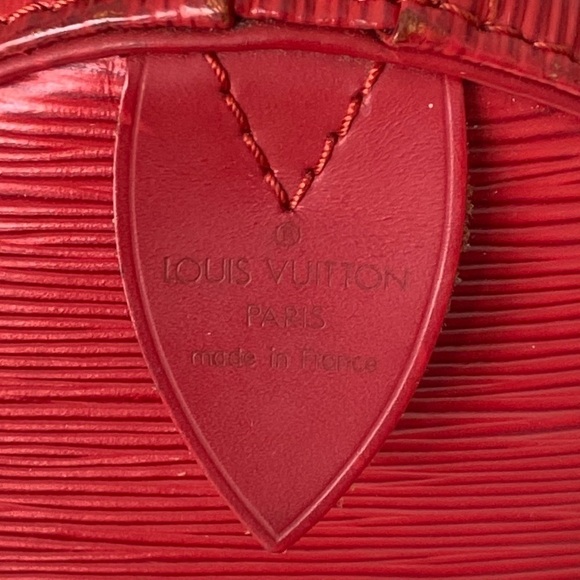Louis Vuitton Red Epi Leather 45 Boston Bag Keepall Duffel Red Strap LV Dustbag - Picture 14 of 17